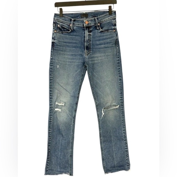 Mother Women's The Mid Rise Dazzler Ankle Fray Jeans in Going in Circles Size 27 - Picture 11 of 11